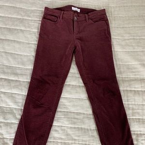 Maroon corduroy Loft pants. Petite 4.